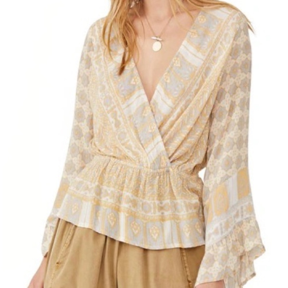 NWT Free People Rosalie Bell Sleeve Blouse